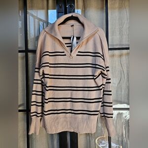Chic Striped V-Neck Sweater